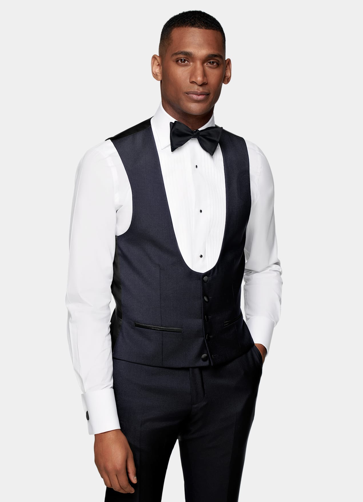 Gilet de smoking bleu marine