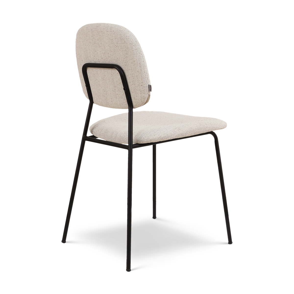 Eetkamerstoel Jasmijn beige gemêleerd - zwart onderstel