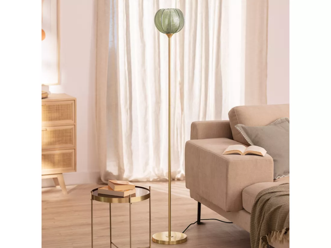 Lampadaire Métal et Verre Klimt Vert