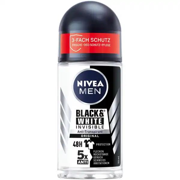 Anti-Transpirant Roll-on Black & White Invisible