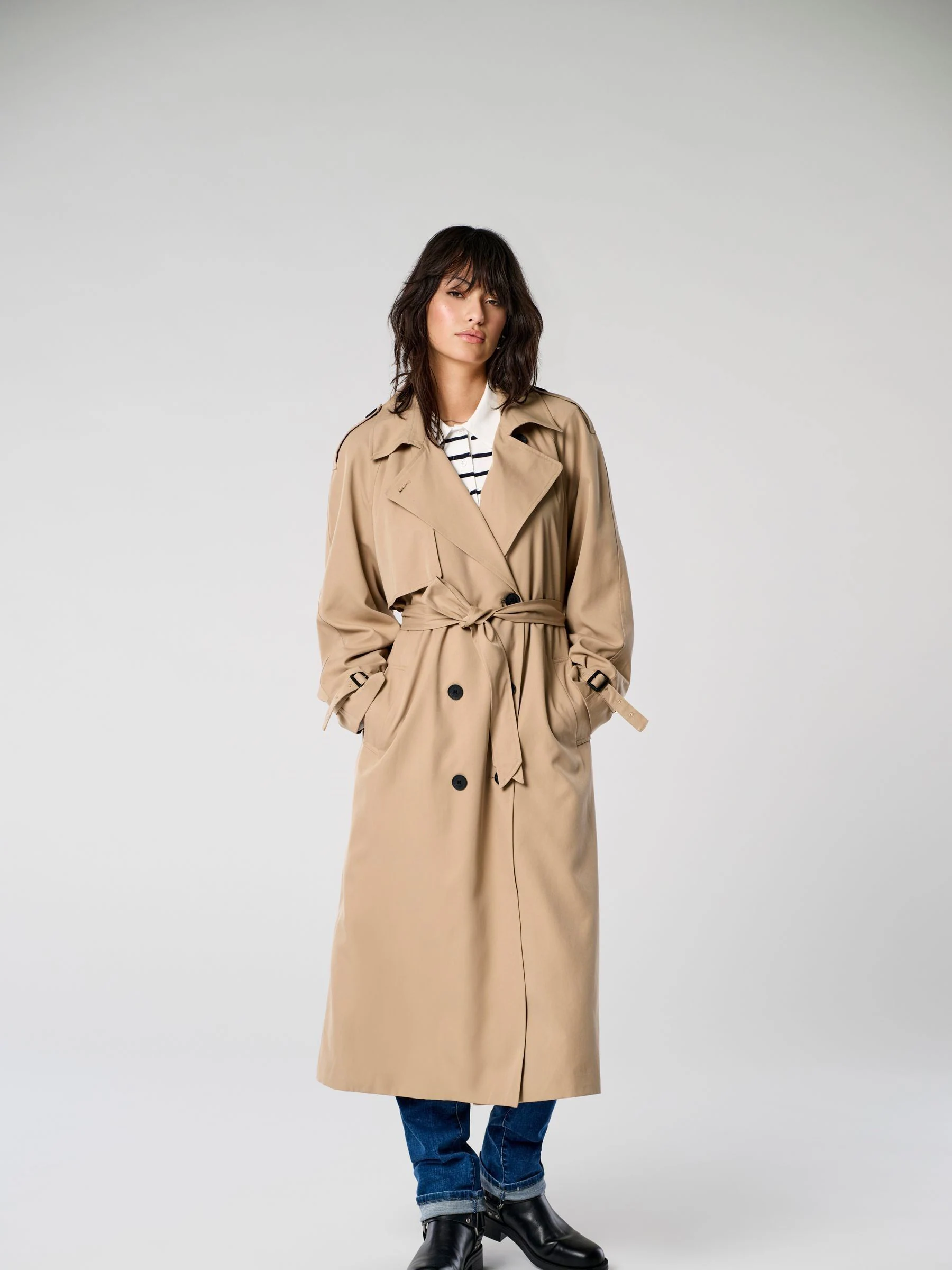 ONLY Longline Double Breasted Trench Coat