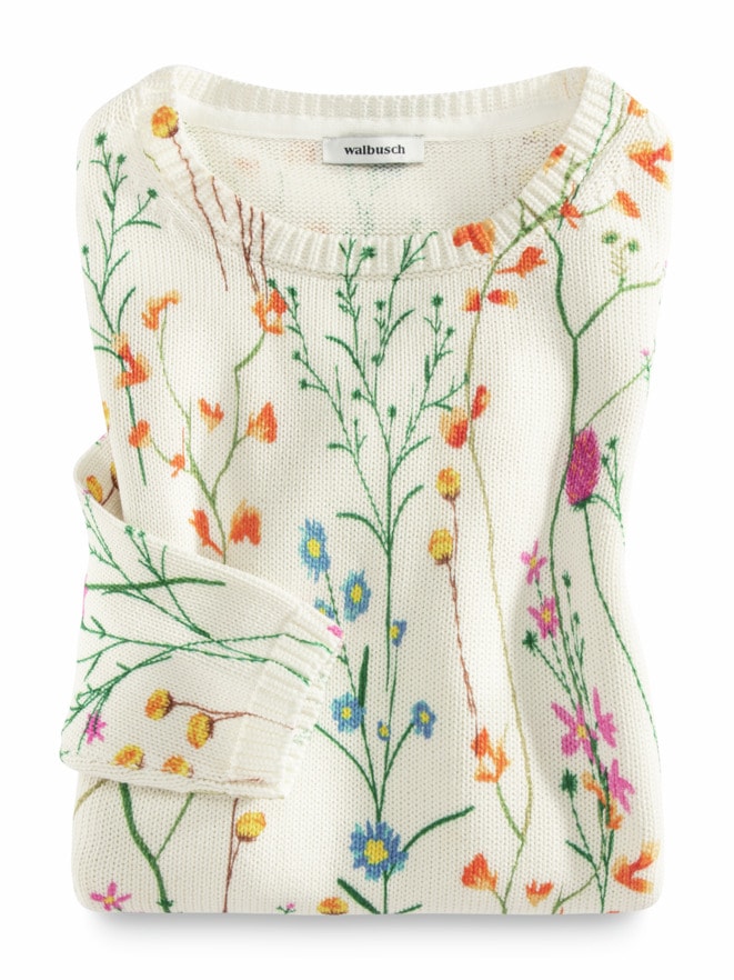 Baumwoll-Pullover Wiesenblumen