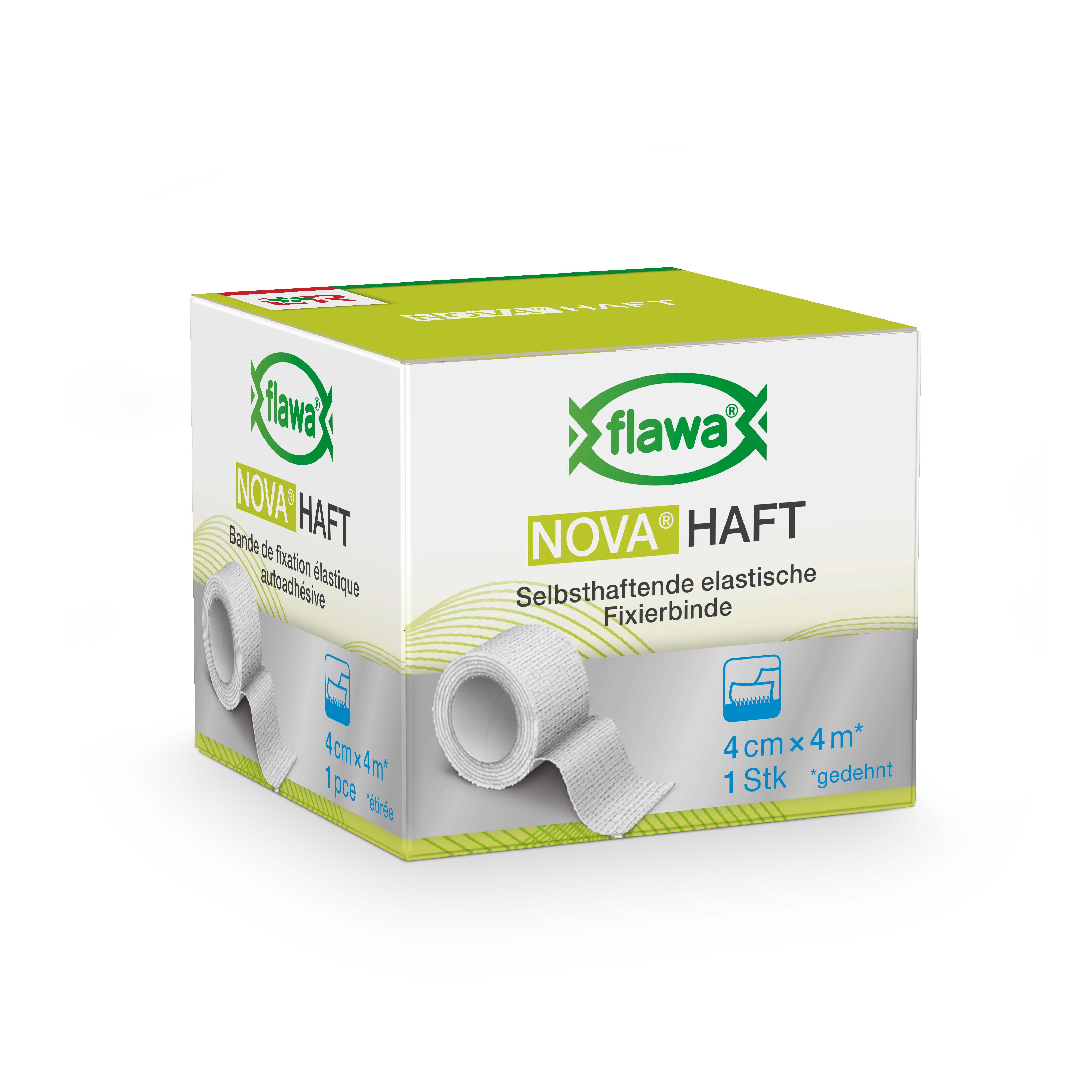 FLAWA Haft kohäsive Gazebinde 4cmx4m 1 Stk