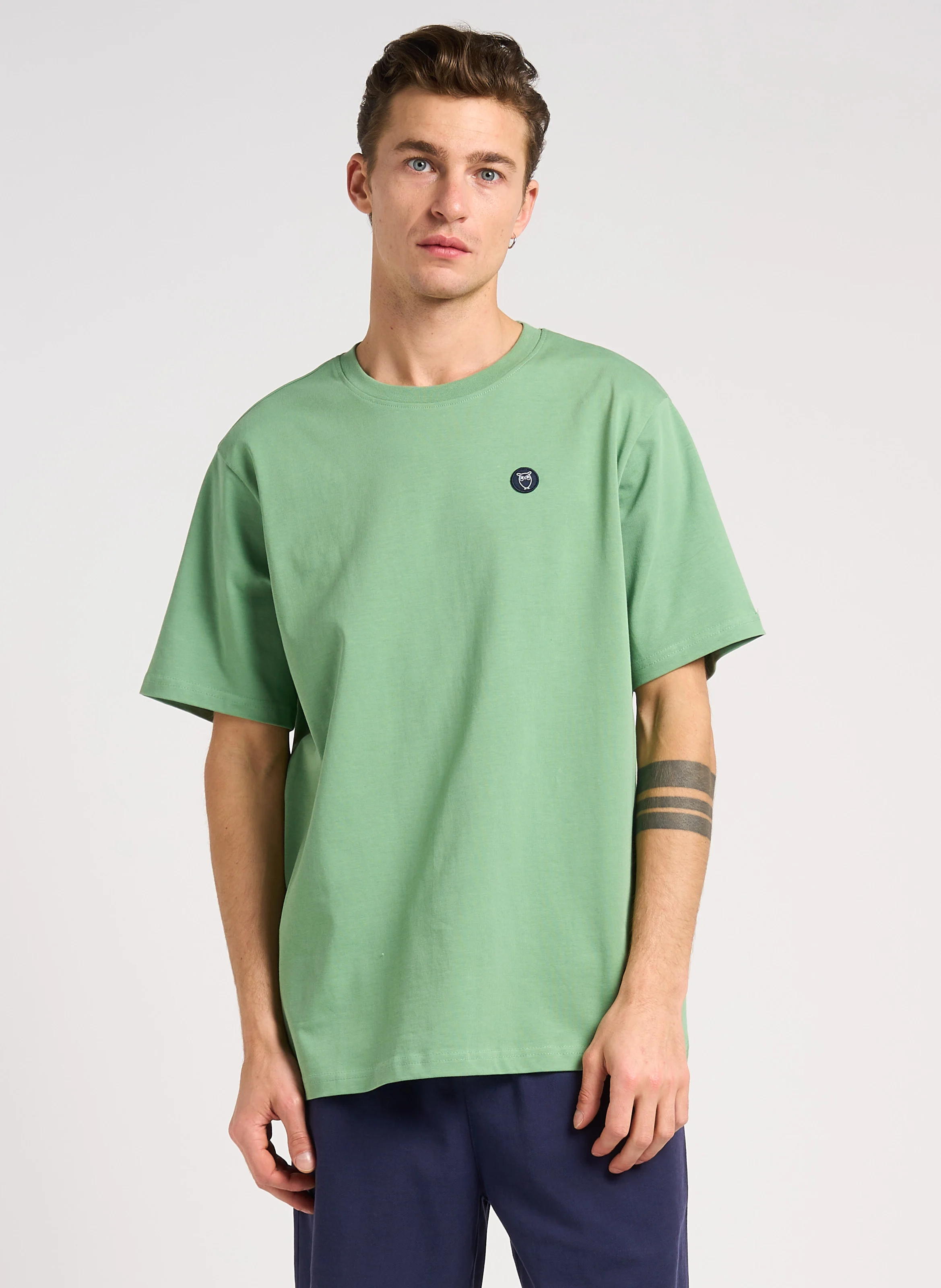 Tee-shirt col rond regular-fit en coton bio | Vert