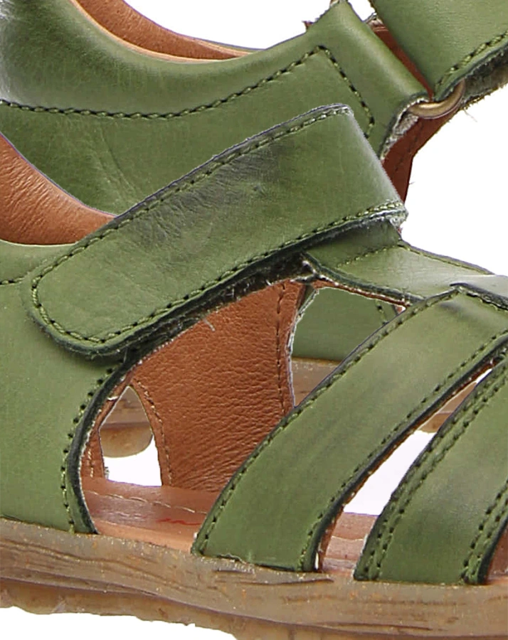 Leder-Sandalen SEE mit Zehenschutz in khaki