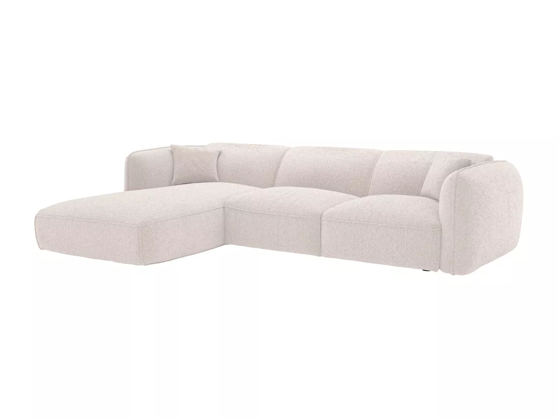 Canapé d'angle gauche en tissu beige CAMILIO de Maison Céphy
