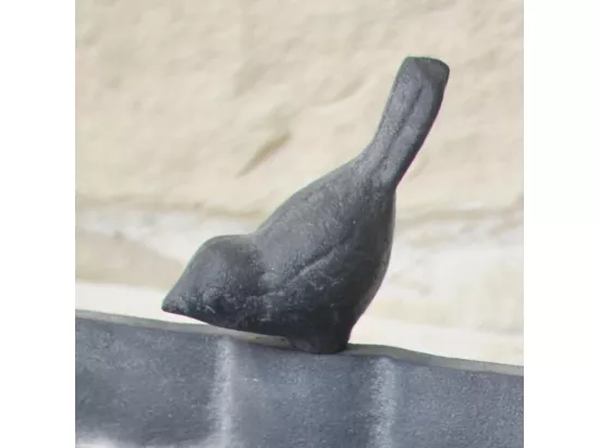 Mangeoire à oiseaux abreuvoir jardin fonte grise 26cm
