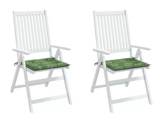 Coussins de chaise lot de 2 motif de feuilles 40x40x3 cm tissu