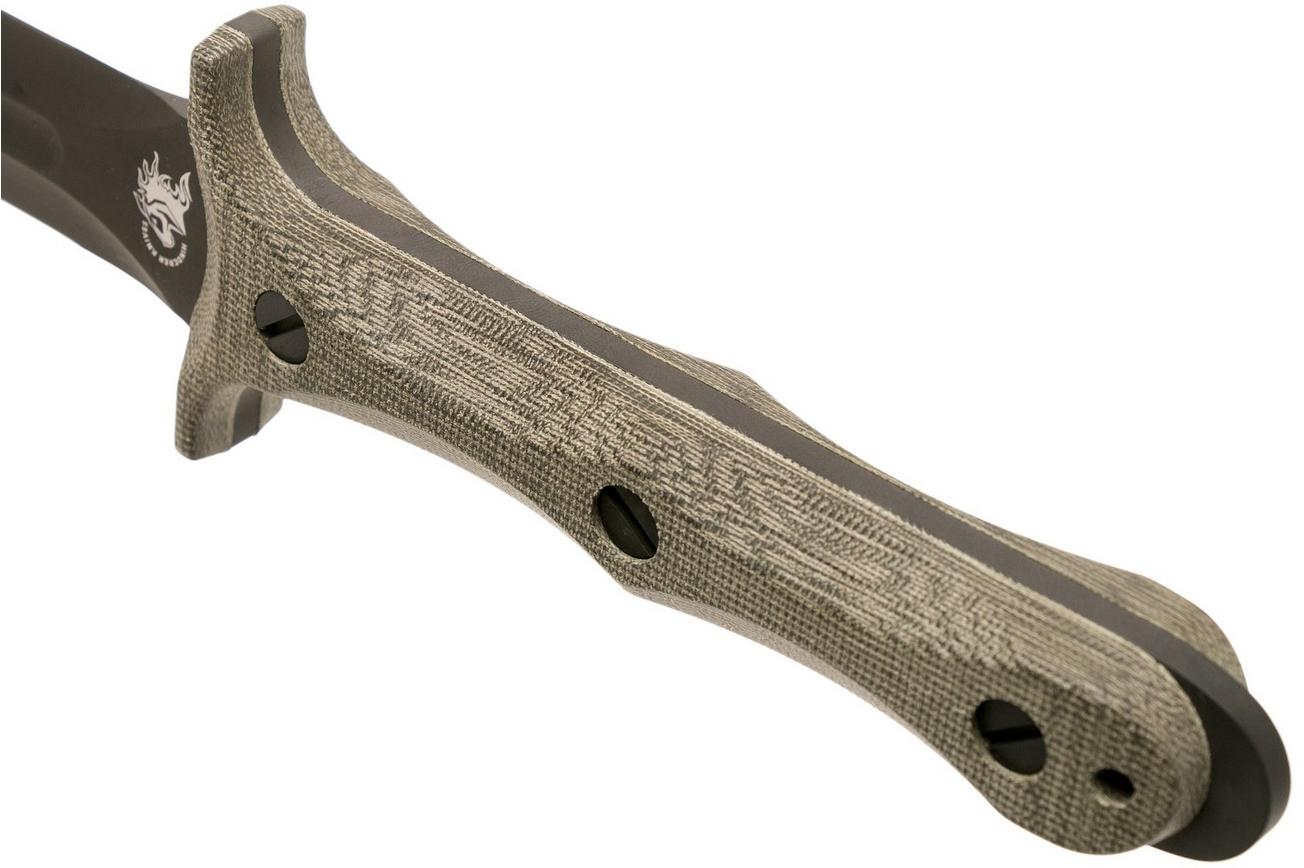 Rick Hinderer EK Dagger 3V DLC, OD Green Micarta commando dolkmes