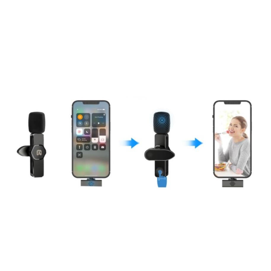 Kabelloses 360° Lavalier Mikrofon für Handy / Tablets mit Lightning   Rauschunterdrückung für Livestreams / Interview / Kurzvideo