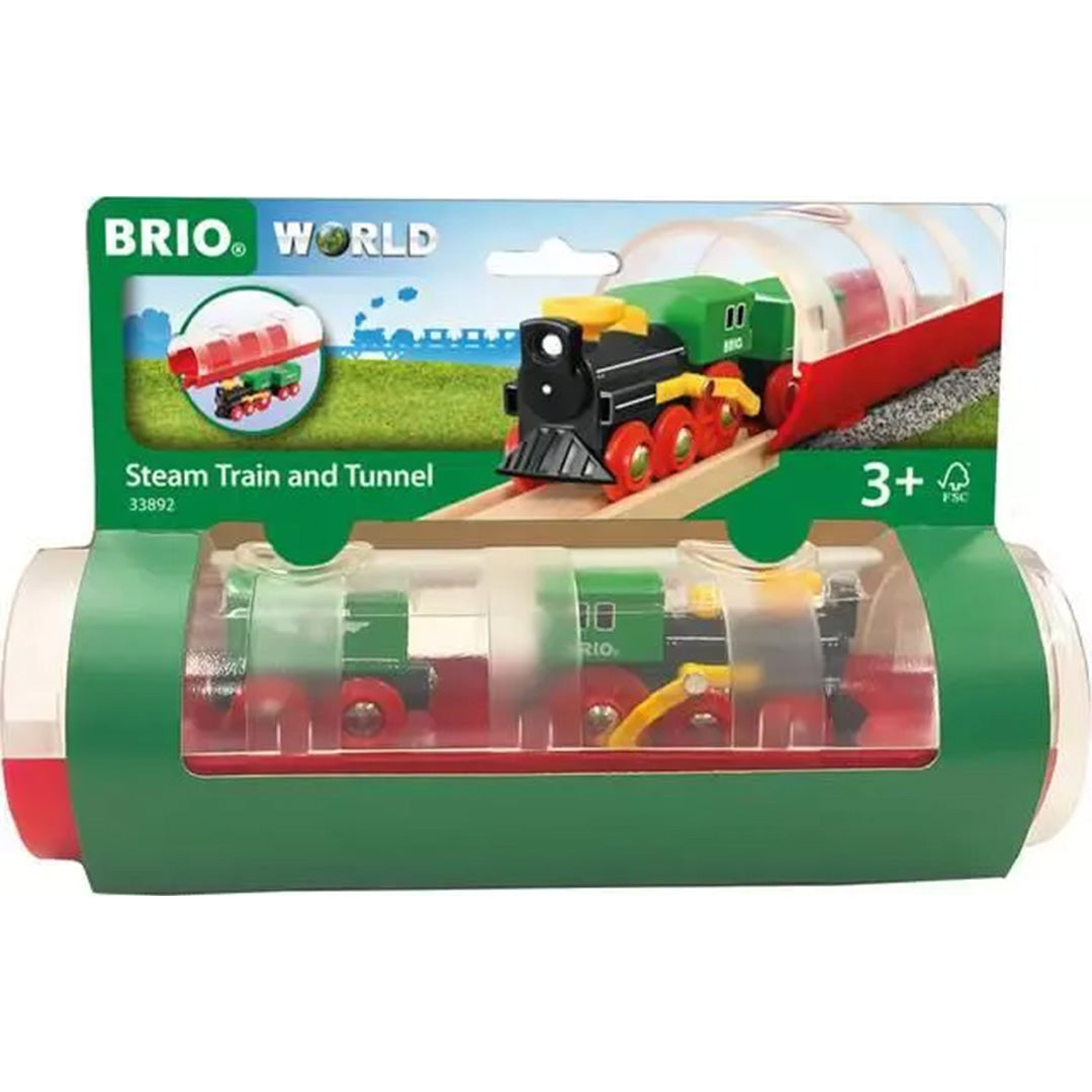 brio stoomtrein en tunnel - 3-delig