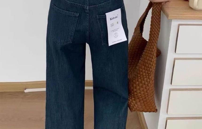 Wisjam - High Rise Plain Straight Leg Jeans