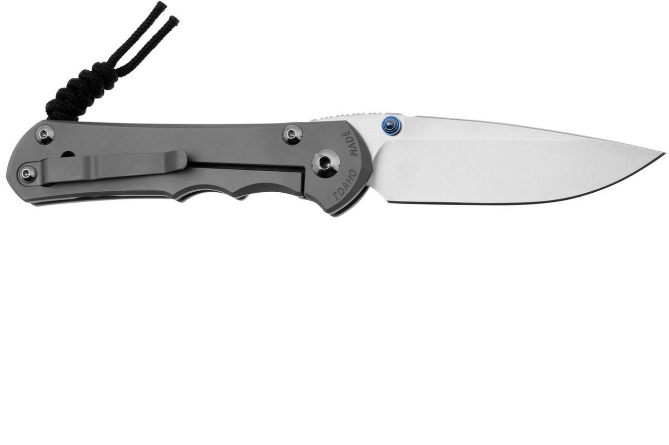 Chris Reeve Large Inkosi LIN-1108 Plain Drop Point CPM-Magnacut, Glass Blasted Titanium, zakmes