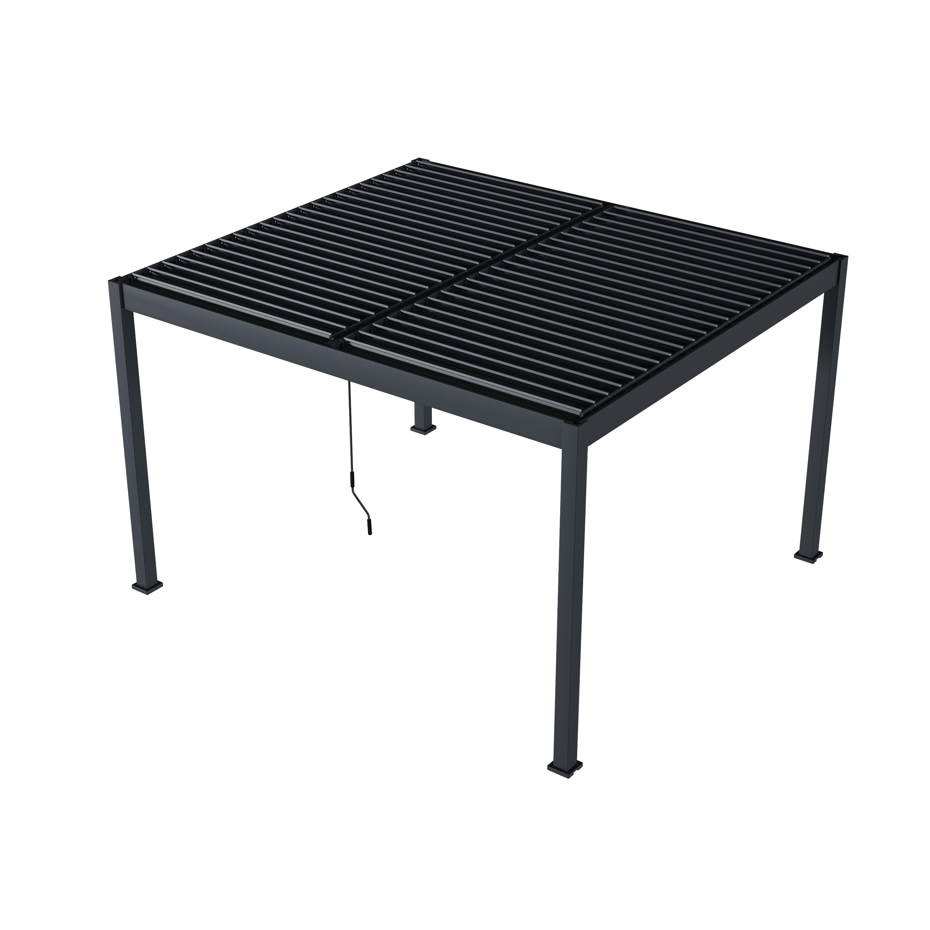 Pergola Pavillon mit Lamellen Dach Oasis 3,6 x 4m anthrazit