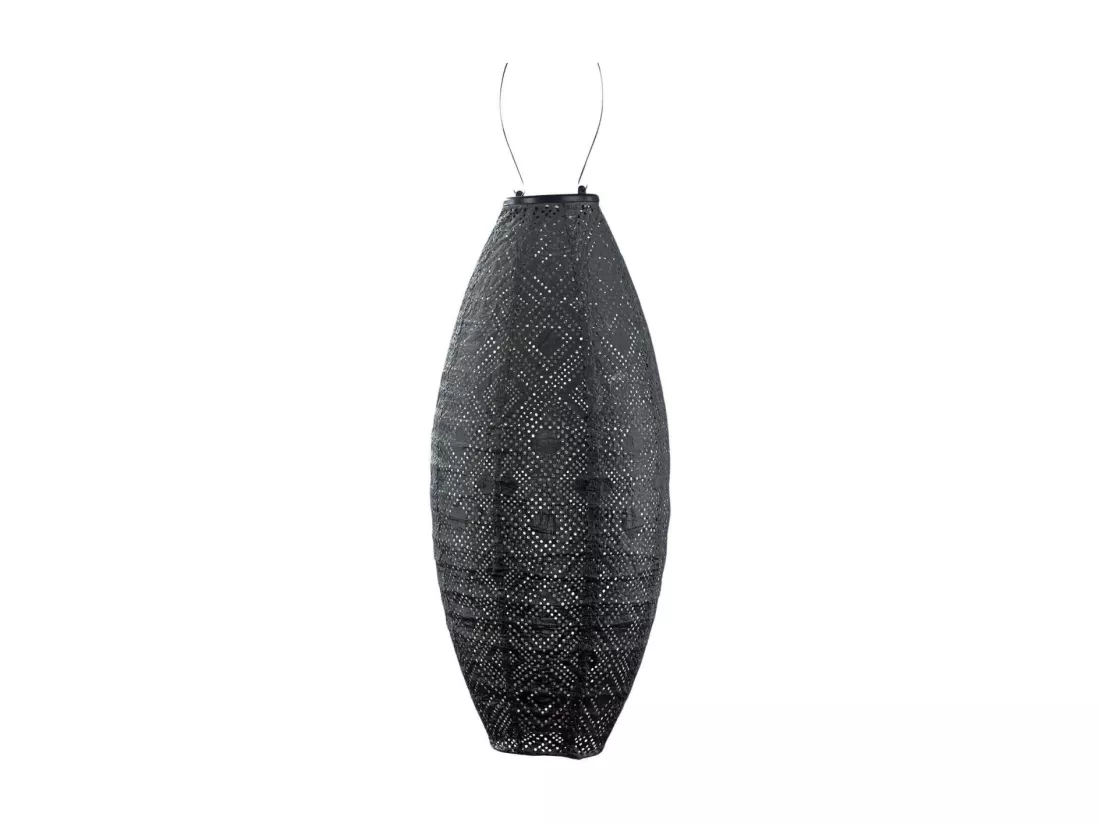 Lanterne solaire Long Oval 20 cm Mosaic - Gris foncé