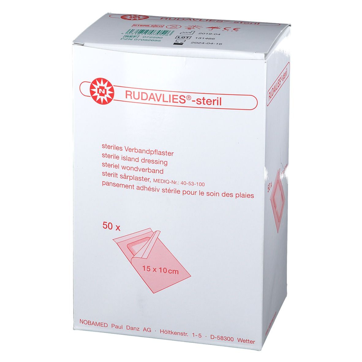 Rudavlies® -steril Verbandpflaster 10 x 15 cm
