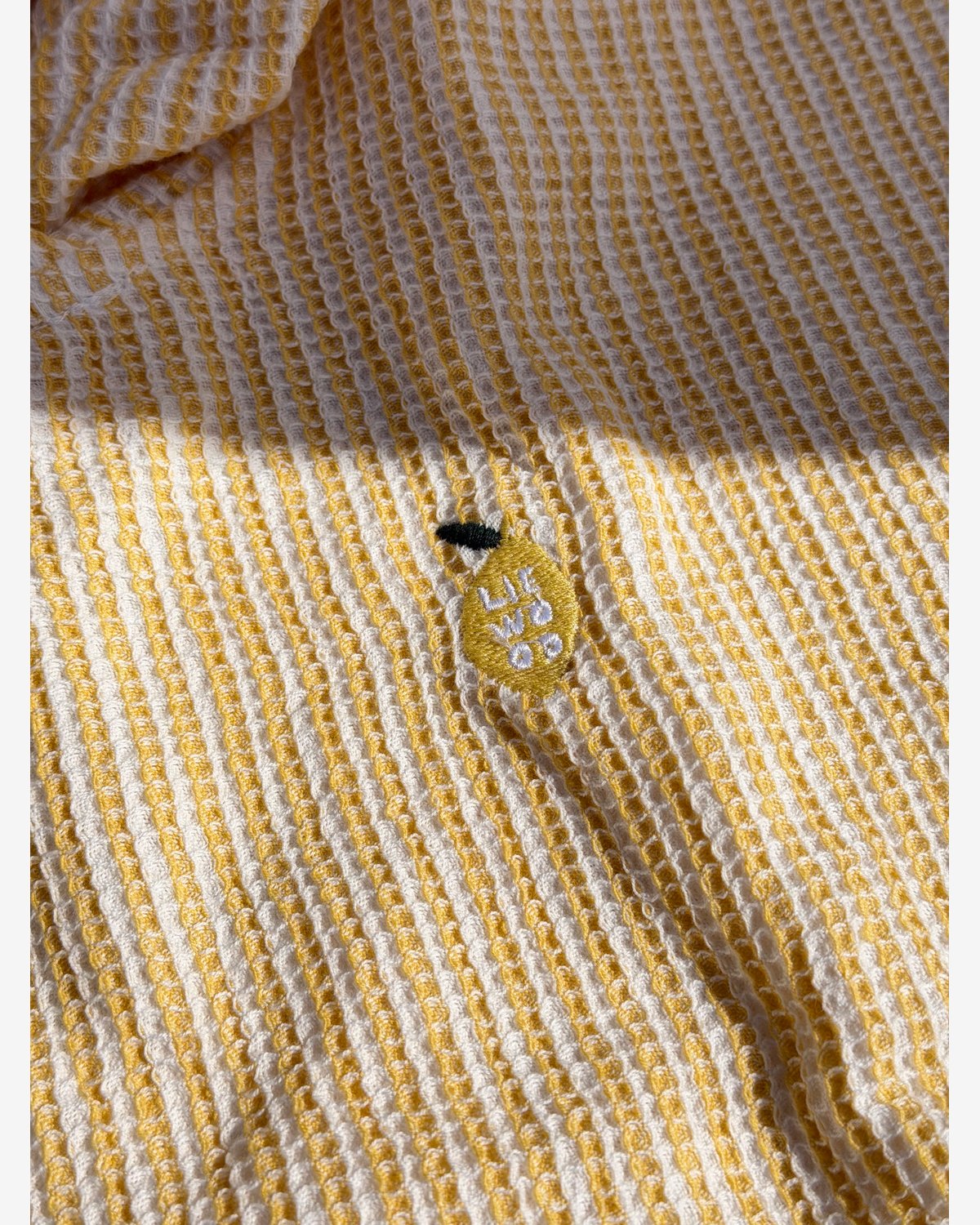 Badeponcho med Hette – Øk. Bomull Vaffelvevd | Paco Poncho Embroidery