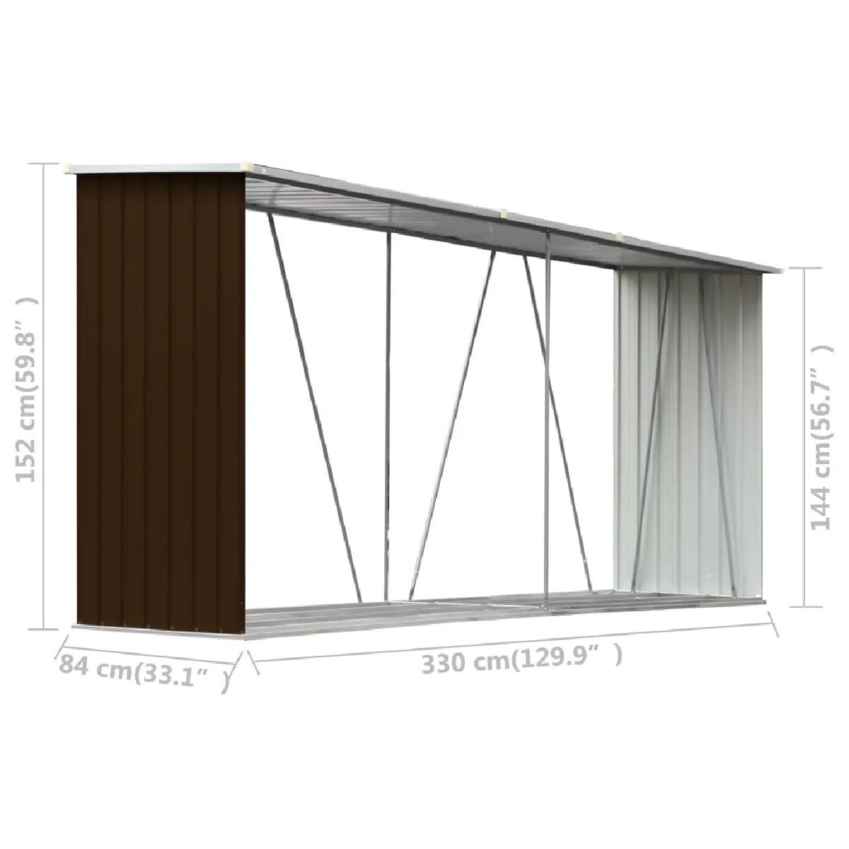 vidaXL Abri de stockage de bois - Marron
