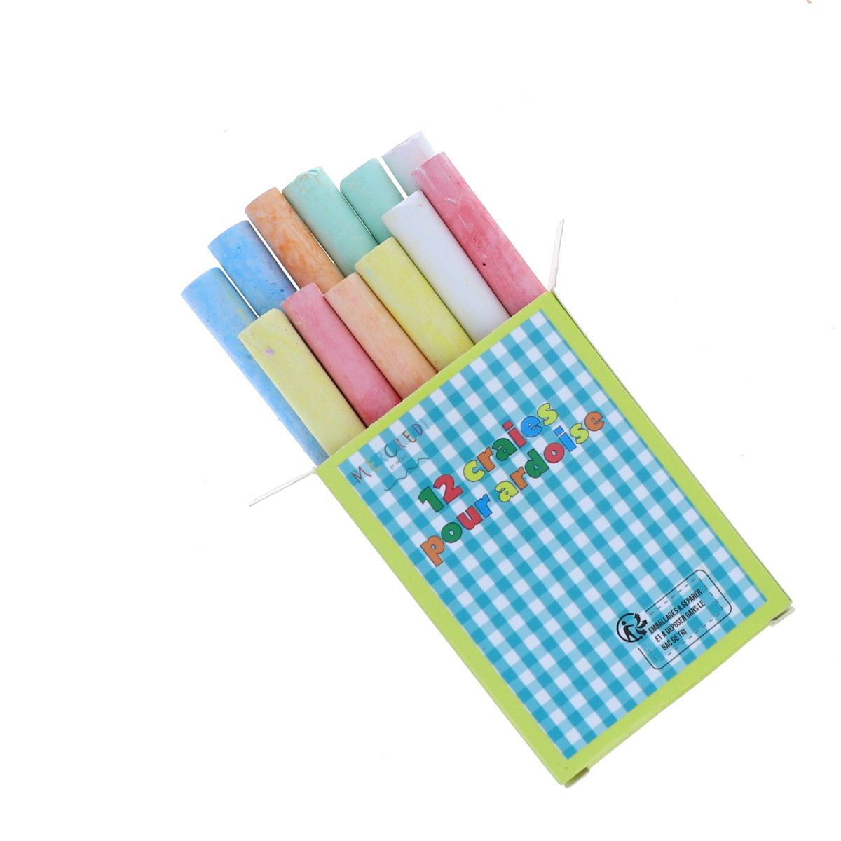 Lot de 12 craies de couleurs Mercredi et Patati