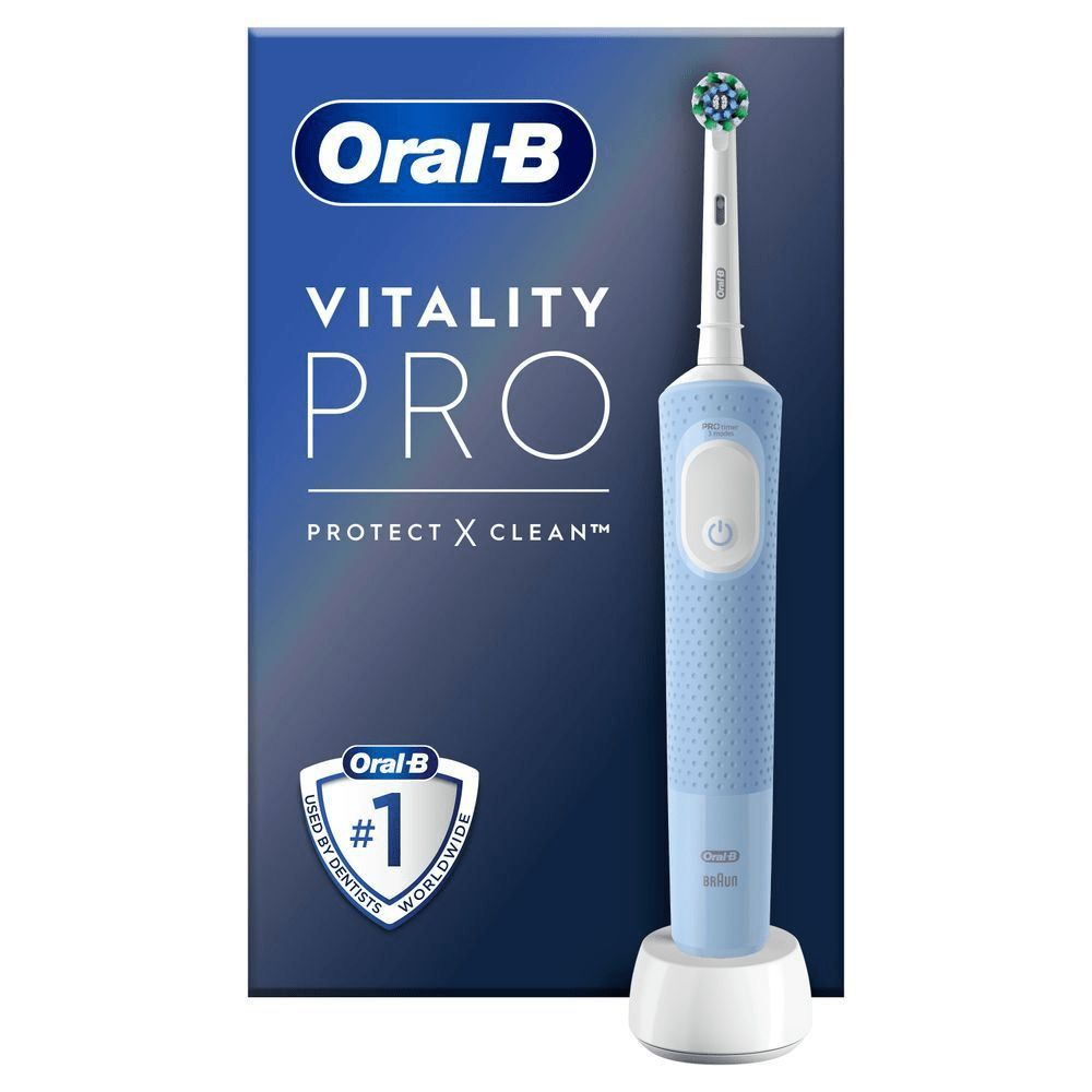 Oral-B Vitality Pro Elektrische Zahnbürste, 3 Putzmodi für Zahnpflege, Designed by Braun, blau #Vi