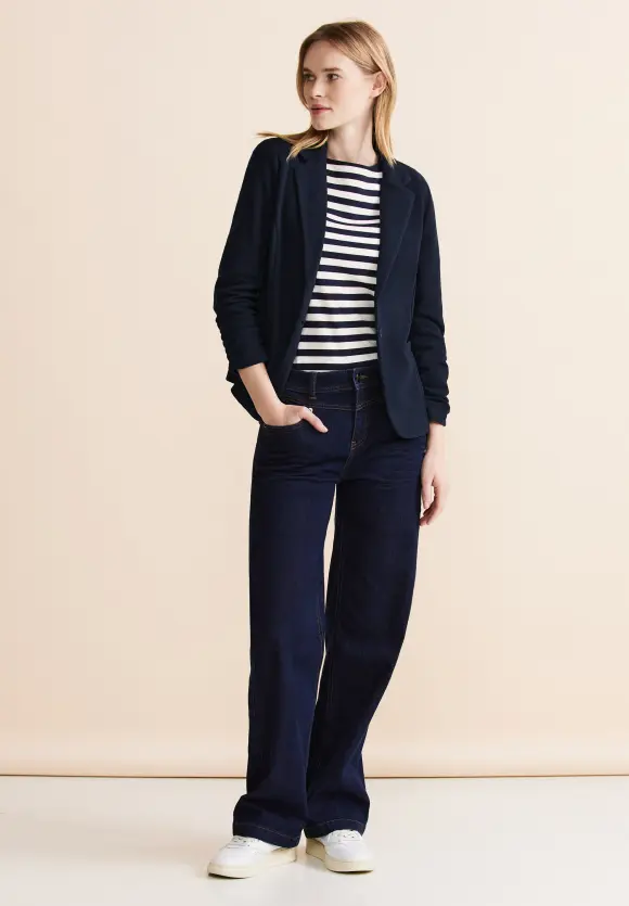 Basic Blazer mit Raffungen - blue night