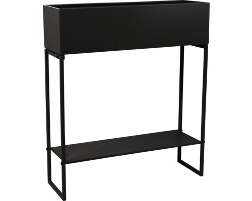 Plantentafel/bloembak Lafiora 61,5 x 21 x 70 cm metaal zwart