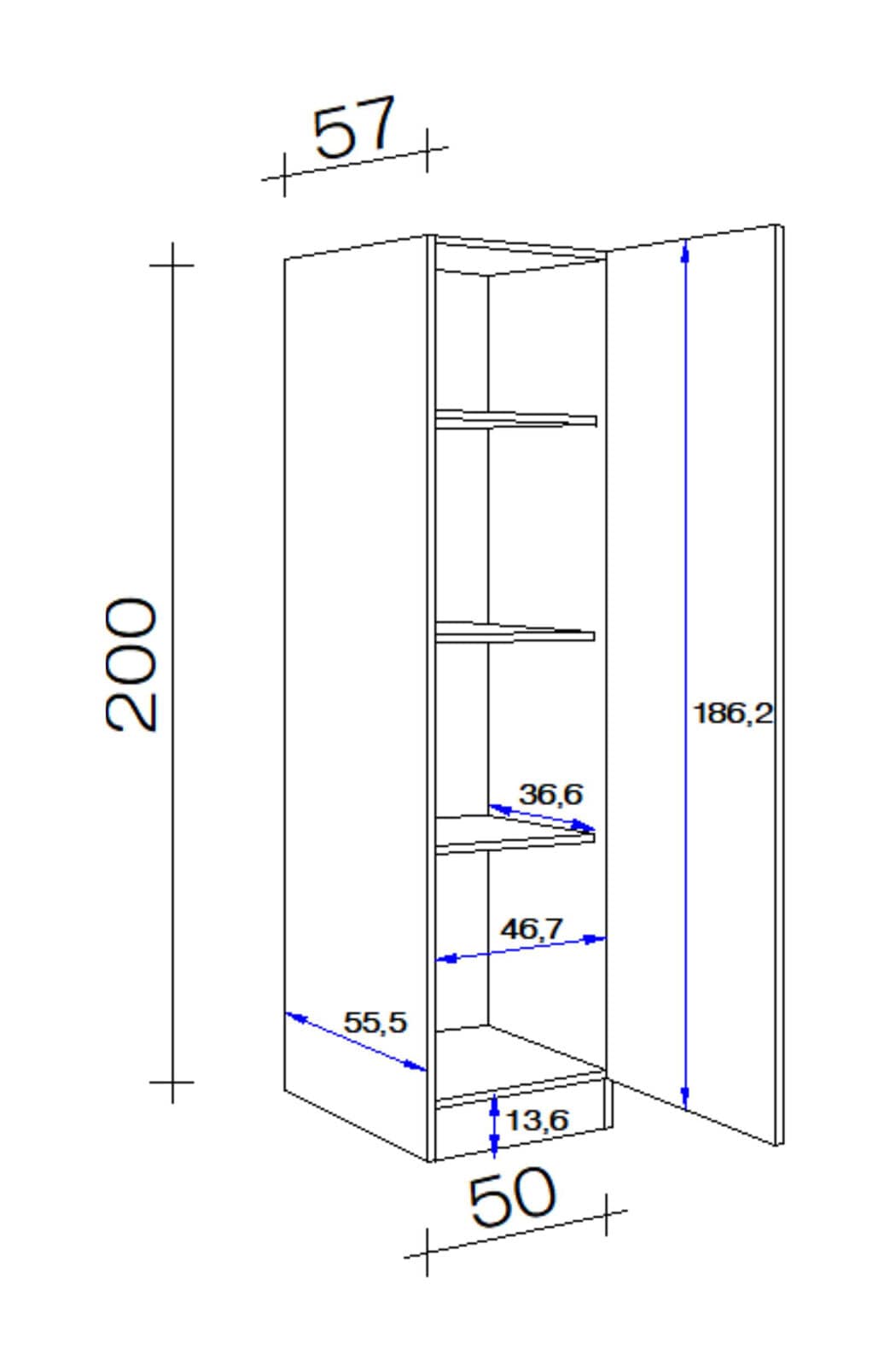 Geschirrschrank Avila Weiß/Braun