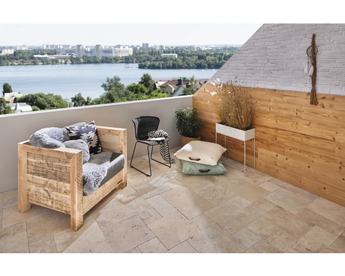 FLAIRSTONE Travertin Terrastegels Roma Romeins Patroonset = 1,48 m²