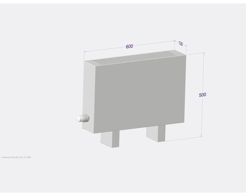 Licon Heat KORALINE Basic LKB vrijstaande convectorkachel H 500 x L 600 x D 130 mm wit