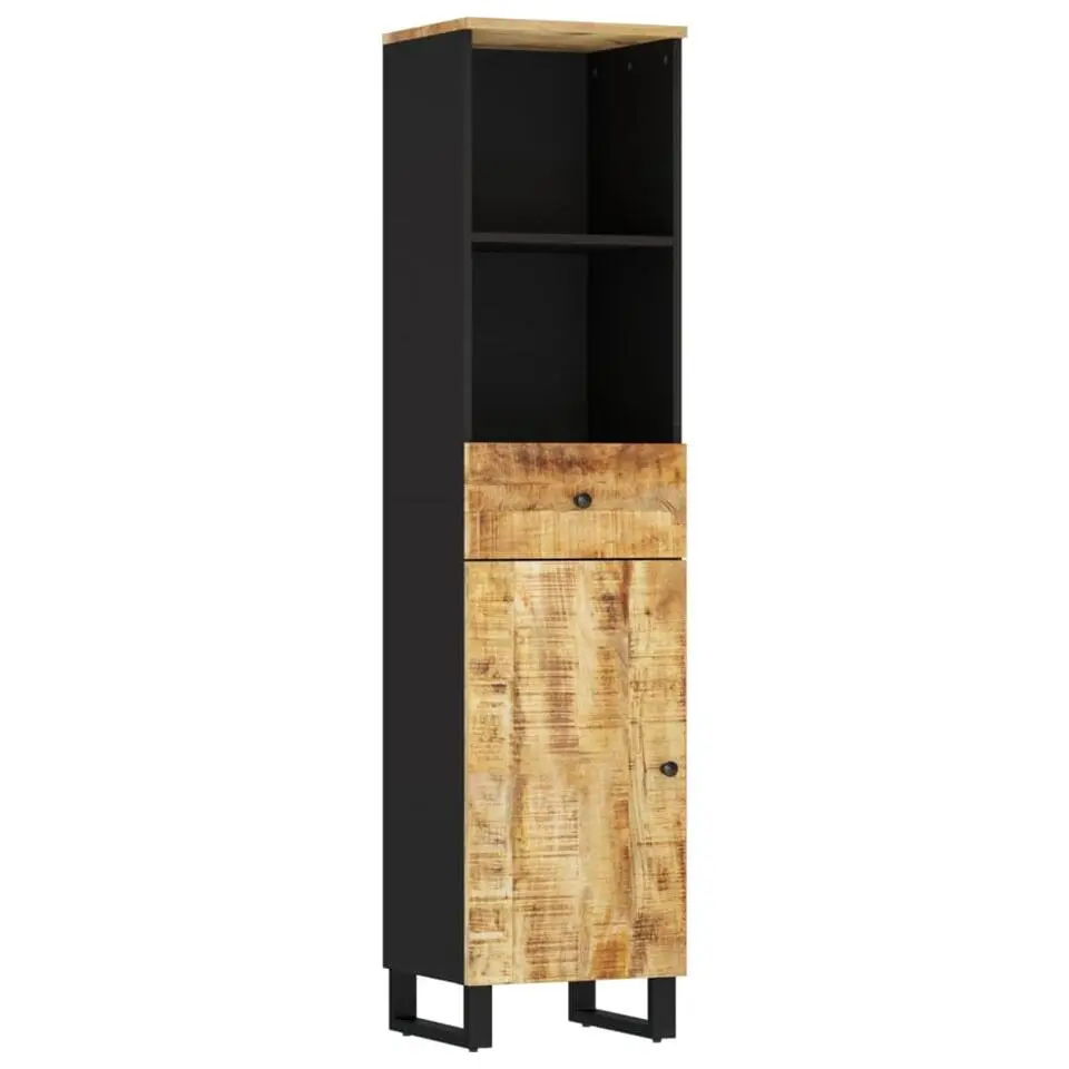 vidaXL - Kolomkast met 1 lade 1 deur 2 vakken - Lichtbruin - Hout - 38x33x160 cm