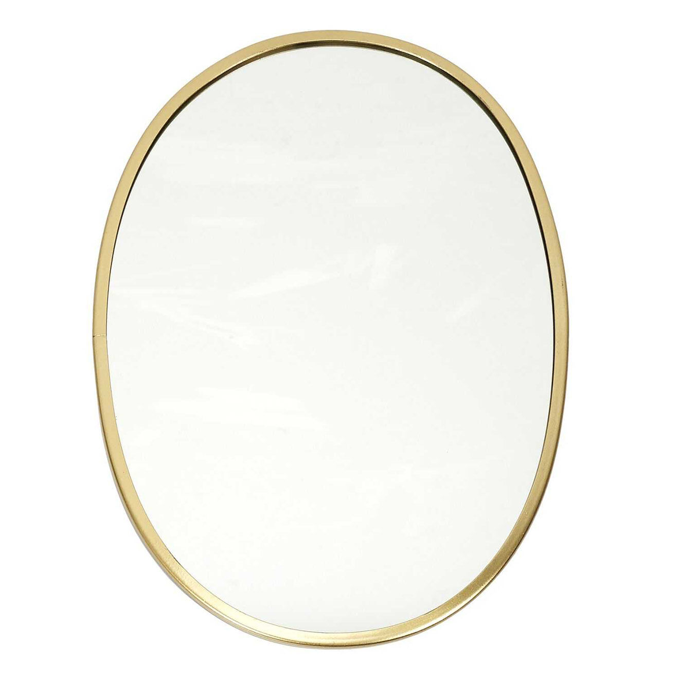 Home Deco Factory Miroir déco contour doré ovale cuivre - 25x34 cm