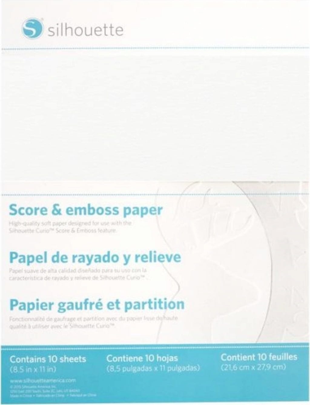 Silhouette  Score & Emboss Paper - 21,6 cm x 27,9 cm    Spezialpapier für präzise Rill- & Prägeeffekte