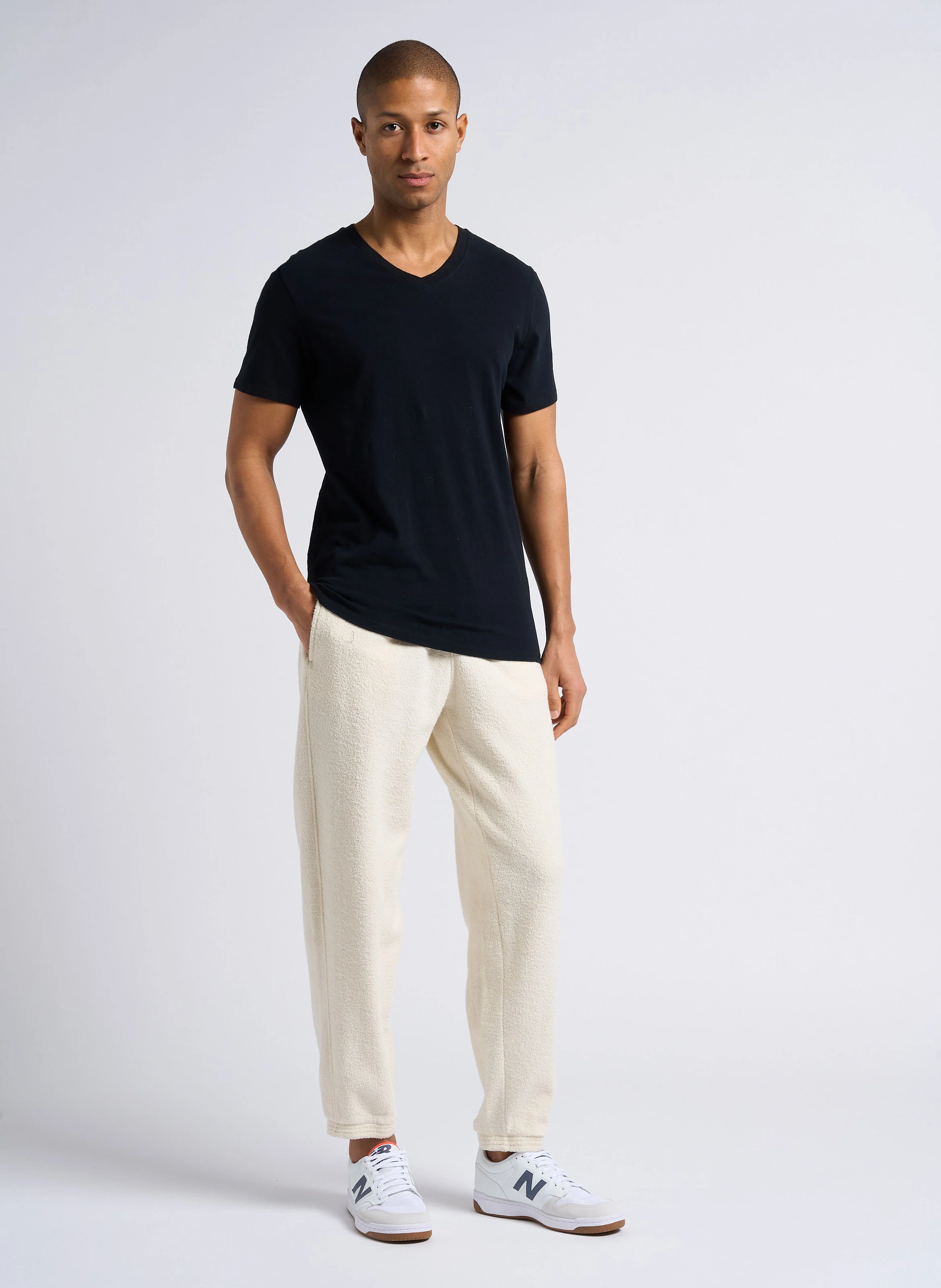 GAMIPY - Tee-shirt col V en coton | Noir