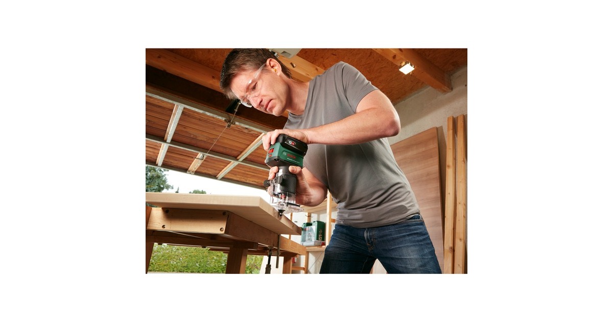 BoschAccufreesmachine AdvancedTrimRouter 18V-8 bovenfrees  (Groen/zwart, POWER FOR ALL ALLIANCE, Accu en oplader niet inbegrepen)