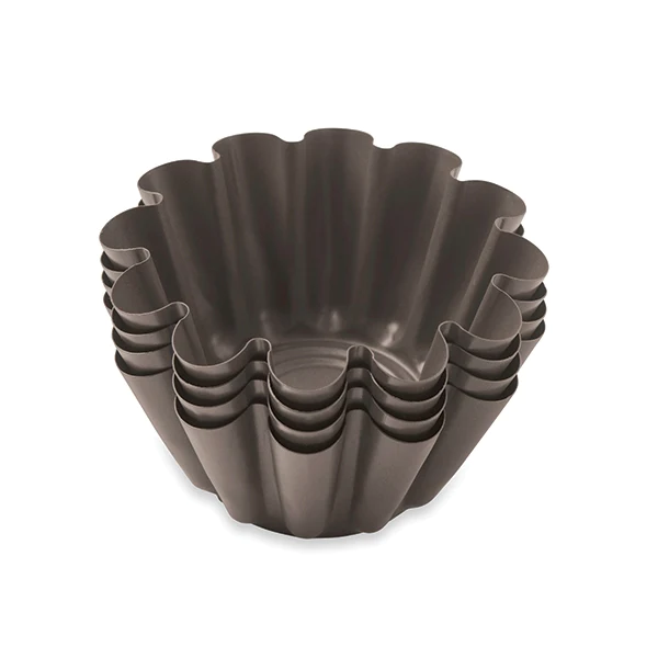 Set 4 moules briochettes acier revêtu 13 cm Mathon
