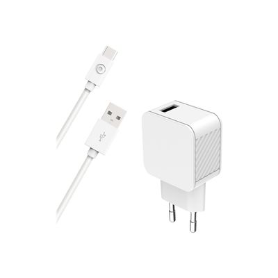 BigBen Connected - chargeur secteur pour smartphone + câble USB A/USB C - blanc