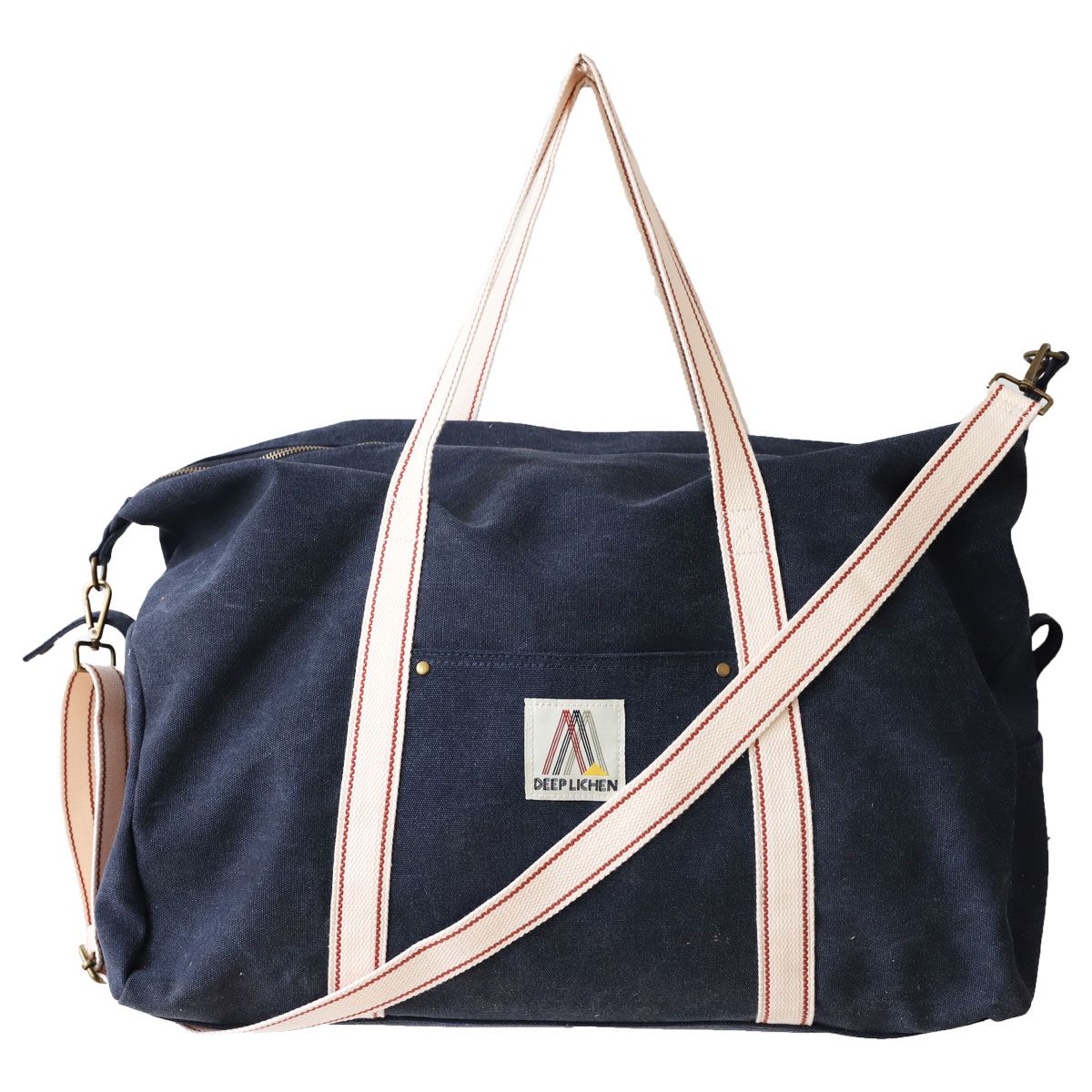 Sac week-end en toile bleu marine .