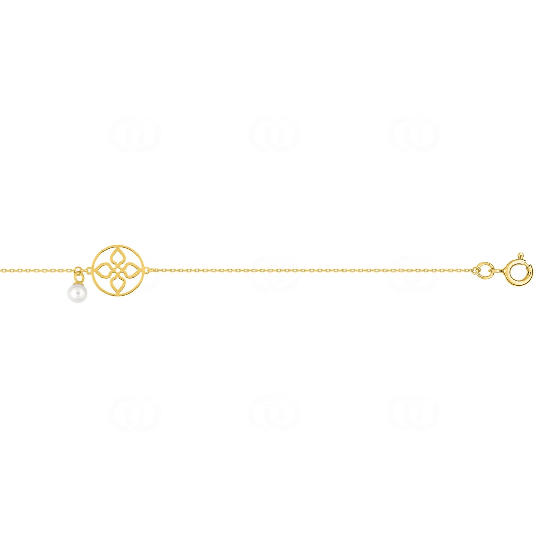 Armband 375/9 K Gelbgold mit Süsswasserzuchtperle 4.0mm