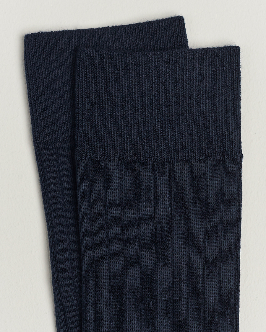 A Day's March Ribbed Cotton Socks Navy