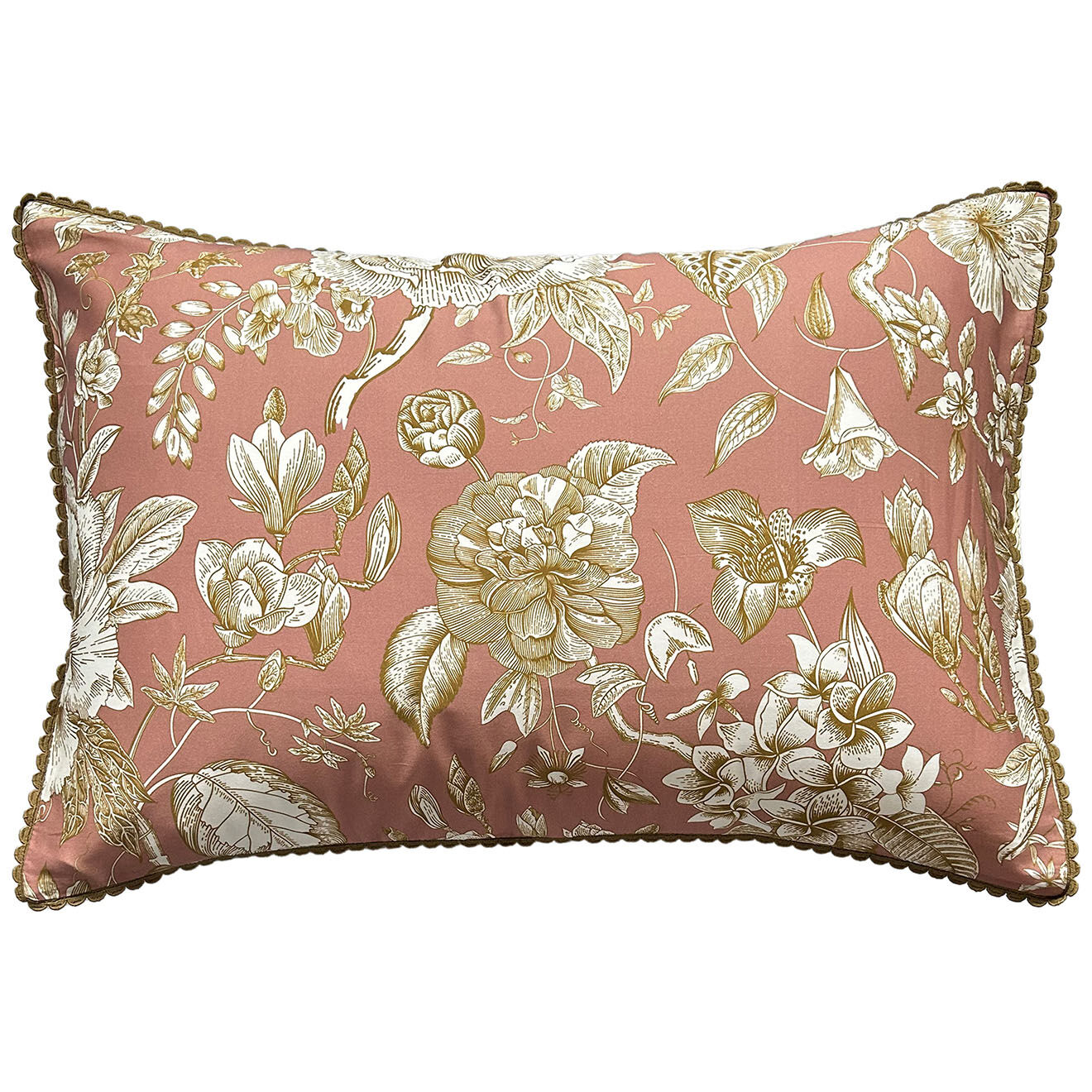Perle de Coton Taie d'oreiller en Satin de Coton Harriet crème/rose