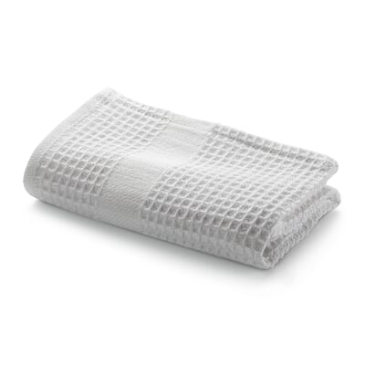 Handtuch Waffelpiqué Halbleinen weiß, Gästetuch