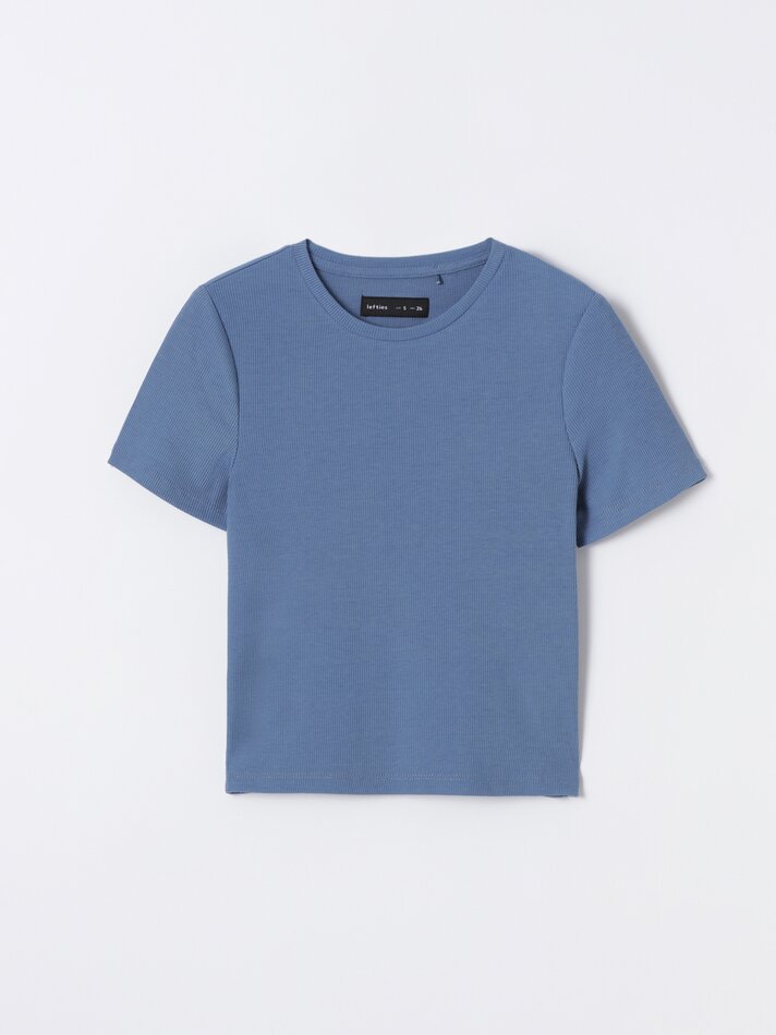 Blusa de pijama canelada - Azul Petróleo