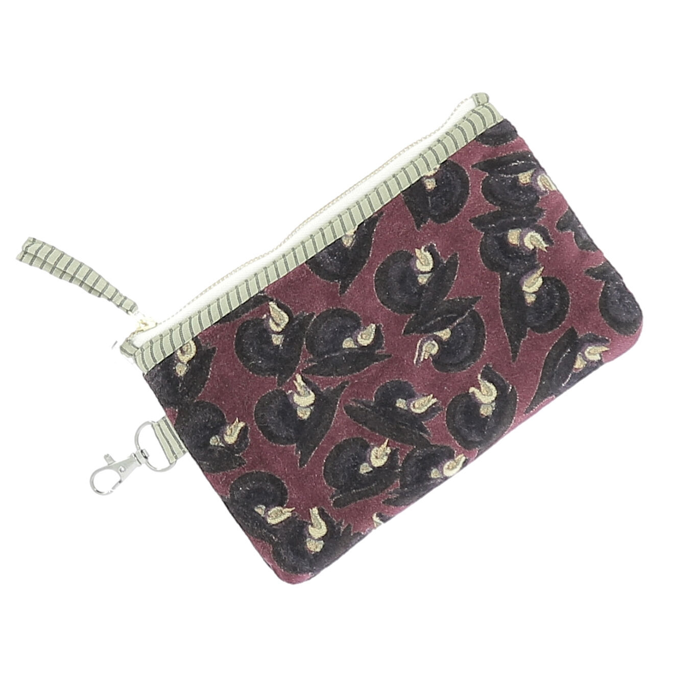 En Fil d'Indienne Trousse Plate Art Déco bordeaux - 13x20 cm
