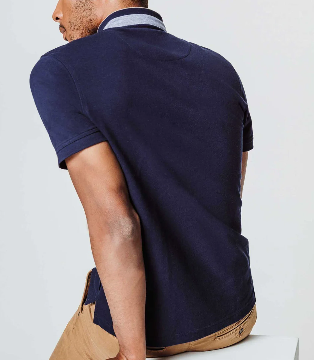 Polo coton piqué marine