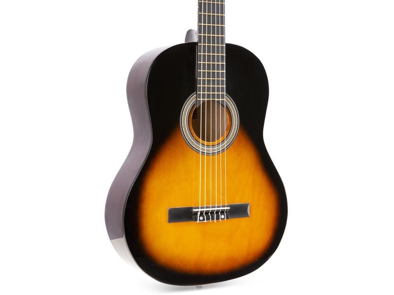 MAX Konzertgitarre SoloArt Set Sunburst Klassische Gitarre mit Zubehör