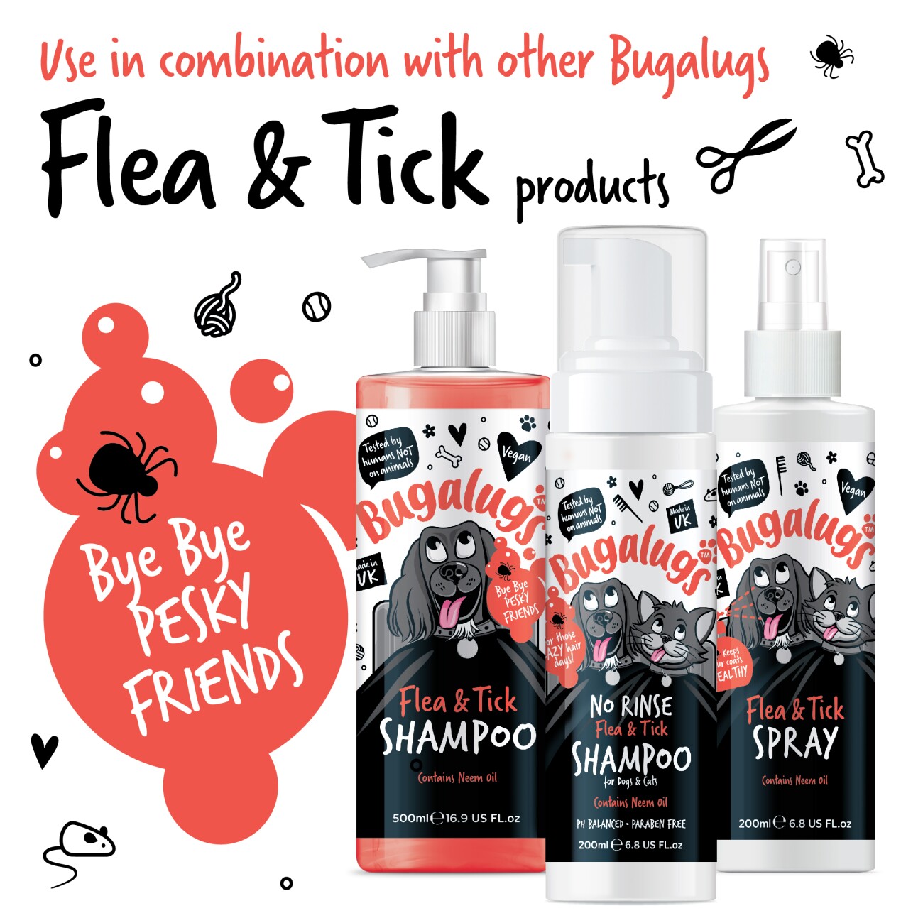 Bugalugs Trockenshampoo Flöhe und Zecken 200 ml