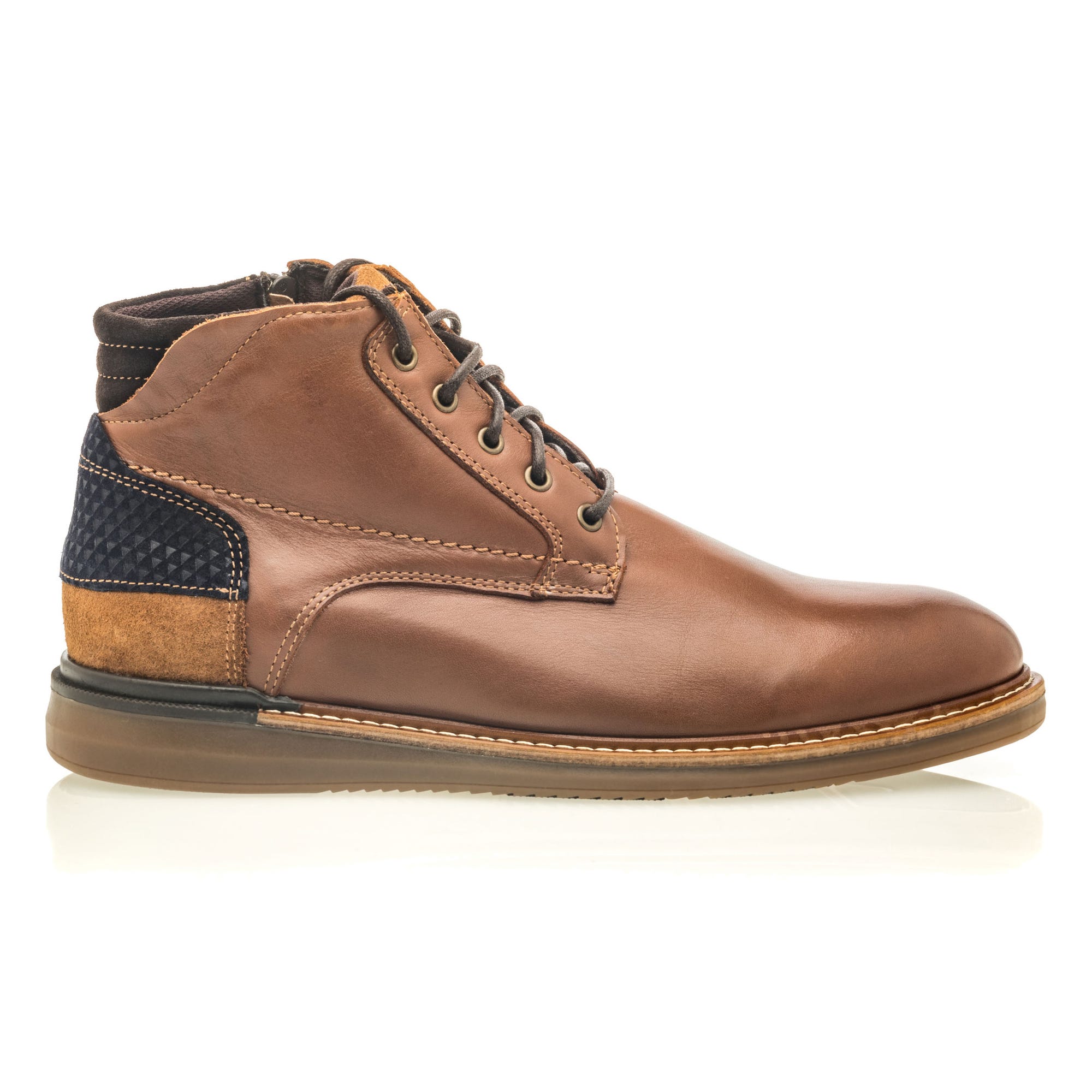 Bottines Homme en cuir cognac
