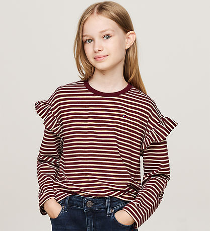 Tommy Hilfiger Bluse - Stripe - Deep Rouge Stripe