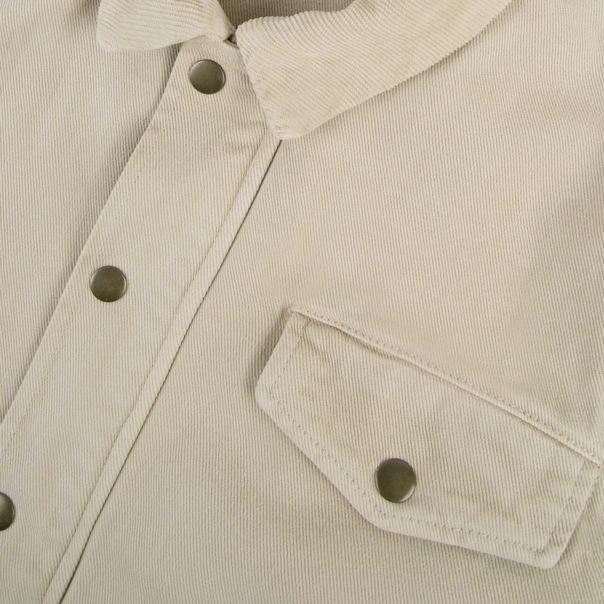 Blouson beige col en velours coton - modèle seillon