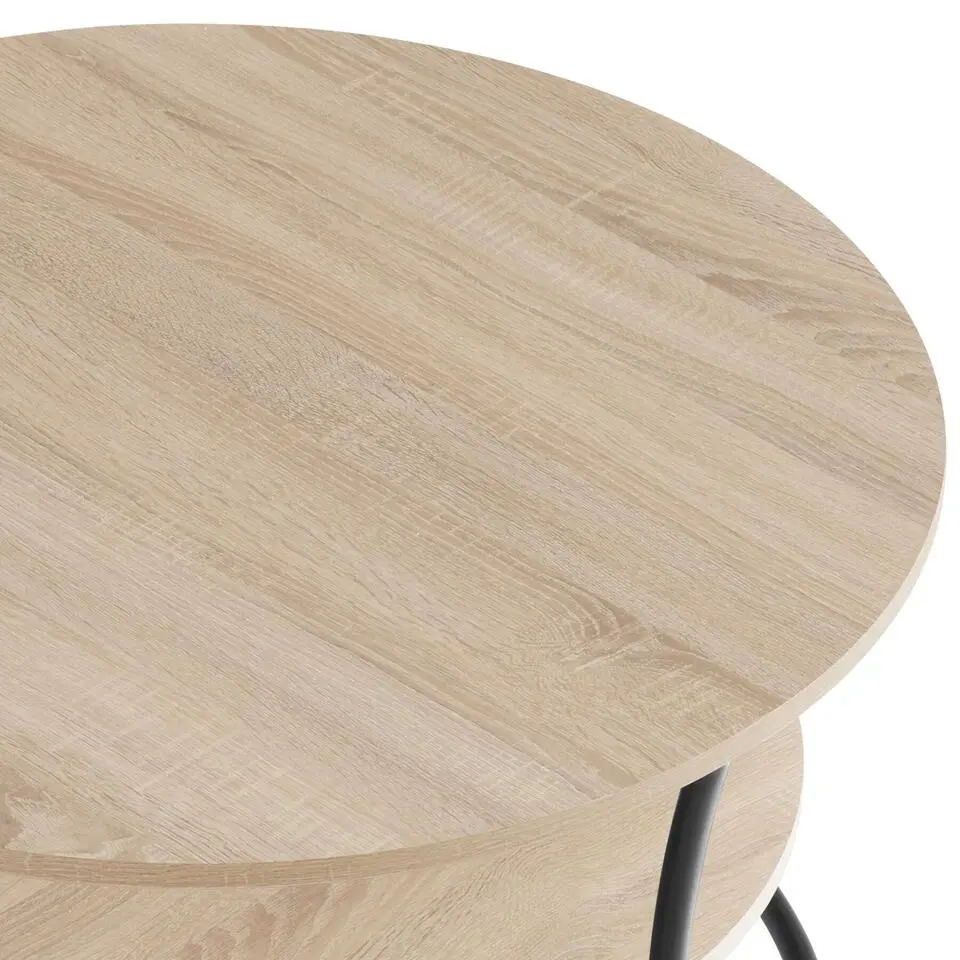 tectake Bijzettafel Saint Louis, Industrieel Licht Hout, Eiken Sonoma